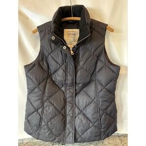 Eddie Bauer Premium Goose Down‎ Puffer Vest Women's Med 700 Fill Power Black